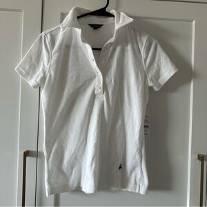 White Polo Shirt with Embroidered Logo
